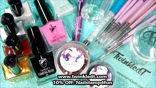 Twinkled T Nail Stamping Polishes amp More Nail Art Products [upl. by Obala]