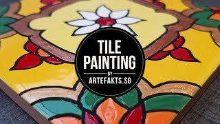 Ceramic Tile Painting by Artefakts [upl. by Ute303]