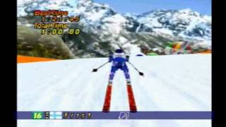 Nagano Winter Olympics 98 N64 Downhill Alpine Skiing [upl. by Annoynek]