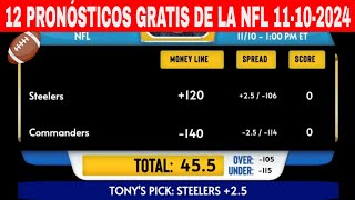 12 Pronósticos GRATIS de la NFL para Hoy Domingo 11102024 Week 10 [upl. by Avik]