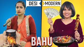 Bahu During Winter  Desi vs Modern  Family Sketch Comedy  ShrutiArjunAnand [upl. by Akirahs]