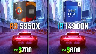 RYZEN 9 5950X vs INTEL i914900K  Test in 6 Games [upl. by Aciram]