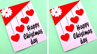 DIY Christmas Greeting CardHow to make Christmas Card Simple and Easy Christmas Card [upl. by Naomi]