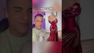 Increíble el talento de este chico 😍 reacciones vestidos diseños design gown dress textile [upl. by Eenel]