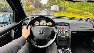 MERCEDES W202 C280 V6 SPORT Rainy Day POV Drive [upl. by Raney]