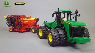 John Deere 9560R  Vaderstad RDA 800C in LEGO version by eric trax SBrick [upl. by Akamahs]