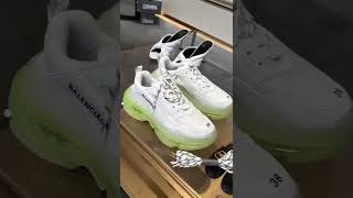 BALENCIAGA MENS TRIPLE S CLEAR SOLE SNEAKER IN GREEN 541624W2FR19073 wwwroseluxcom [upl. by Sylera640]