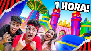 ENALDINHO SOBREVIVE 24 HORAS NO MAIOR CASTELO INFLÁVEL DO MUNDO 😯😯😯 VLOG DE 1 HORA [upl. by Lhok]