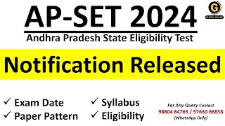 AP SET 2024 Exam Date  Andhra Pradesh State Eligibility Test Syllabus Eligibility Criteria for SET [upl. by Scherman]