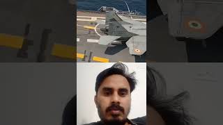 Mig 29 aircraft landing on INS vikrantMig 29 landed on INS vikrant [upl. by Milzie]