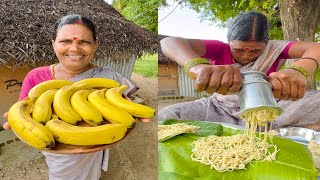 Banana 🍌 idiyappam Recipe  Village Cooking  Side Dish Recipes [upl. by Hirsch430]