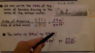 7th Grade Math 81b Finding Length Width and Area of Scale Drawings [upl. by Amaj]