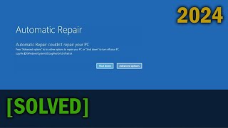 How to Fix Automatic Repair Loop in Windows 1110 Startup Repair Blue Screen Infinite Boot 2024 [upl. by Renat]