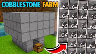 Minecraft cobblestone Farm  Minecraft cobblestone generator [upl. by Zetnwahs]