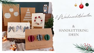 5 einfache DIY Weihnachtskarten  Handlettering Ideen [upl. by Tedric500]