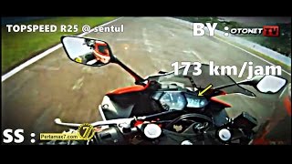 TopSpeed Yamaha YZFR25 Tembus 173 KMJam di Sirkuit Sentul ByOtonet TV [upl. by Boswell]