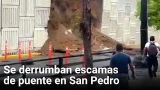 Se derrumban escamas de puente en San Pedro  Monterrey [upl. by Waylon608]