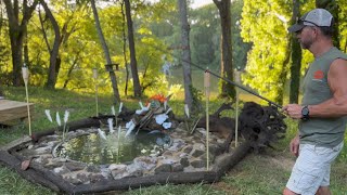 How To BUILD a DIY Goldfish POND and WATERFALL [upl. by Enogitna180]