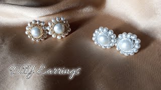 DIY Basic Earrings tutorial  pearl stud earrings  diy Earrings tutorial [upl. by Tarryn]