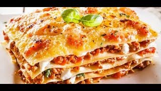 وصفة لازانيا سهلة سريعة 👌✔️طريقة عمل اللازانيا باللحم المفروم والبشاميل👌✔️recettes de lasagne [upl. by Isaac]