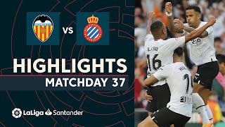 Resumen de Valencia CF vs RCD Espanyol 22 [upl. by Ebsen]