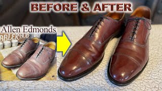 Before amp After Allen Edmonds Park Ave Oxford Shine  Condition [upl. by Alber]