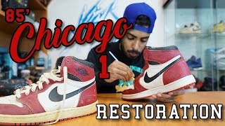 Original 1985 Air Jordan Chicago 1 Restoration by Vick Almighty [upl. by Adolphus680]