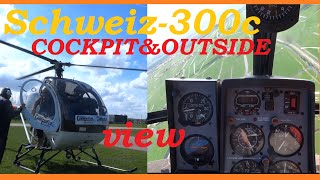 Flying the Schweizer 300C COCKPIT and OUTSIDE VIEW [upl. by Tanah]