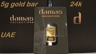 5g gold bar 24k  Damas  United Arab Emirates  Unboxing [upl. by Torrey]