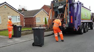 Bin lorry in Rotherham collecting black bin [upl. by Doroteya]