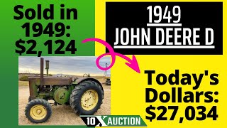 JOHN DEERE D Tractor 1949 10X AUCTION AuctionTimeTractorHouse [upl. by Elwee]