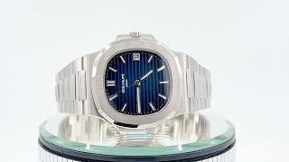 Patek Philippe 58111G001 Nautilus Blue Dial White Gold Watch [upl. by Mufi786]