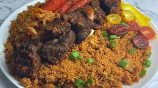 COUSCOUS RECIPE  How to Cook CousCous W Lots of Flavor Jollof CousCous Beef Vegetables [upl. by Rozelle70]