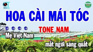 Karaoke Hoa Cài Mái Tóc Tone Nam Nhạc Sống Cha Cha Dễ Hát  Cẩm Tiên Organ [upl. by Otrebmuh257]