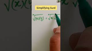 Surds rule  Simplify surd maths shorts surds [upl. by Aidnic485]