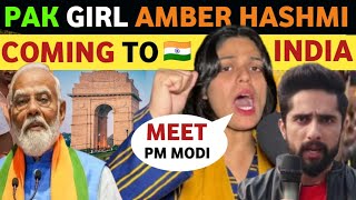 PAKISTANI GIRL AMBER HASHMI WANTS TO MEET PM MODI REACTION ON INDIA REAL ENTERTAINMENT TV LATEST [upl. by Sirrad]