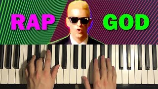 How To Play  RAP GOD  by Eminem PIANO TUTORIAL LESSON [upl. by Adalbert]