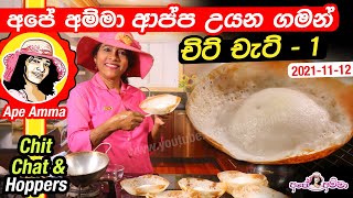 ✔ අපේ අම්මා ආප්ප උයන ගමන් චිට් චැට් Making Hopper and Chit chat with Apé Amma [upl. by Ladnik]