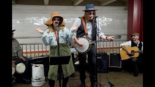 Christina Aguilera and Jimmy Fallon Go Subway Busking in Disguise Fooling No One [upl. by Teyugn]