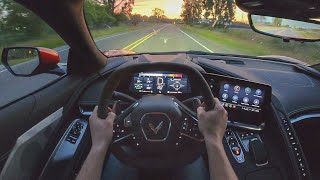 2021 Chevrolet Corvette Z51  POV Night Drive Binaural Audio [upl. by Yacov]