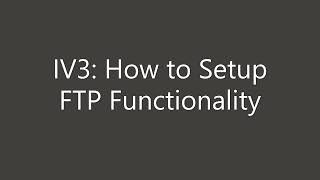 IV3 Vision Sensor Support  Advanced Functions  FTP Setup [upl. by Romine644]