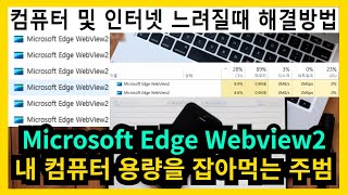 컴퓨터 및 인터넷 느려질 때 해결방법 Microsoft Edge Webview2 관련 [upl. by Ynittirb497]