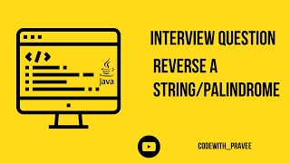 Palidrome Program in Java reverse a string java interviewprograms palindrome reversestring [upl. by Nazario951]