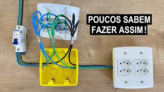 Esse é o MELHOR jeito de instalar TOMADAS QUÁDRUPLAS sem cortar o cabo [upl. by Atinomar217]