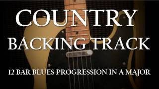 Country Backing Track  Fast 12 bar blues progression in A major [upl. by Ardnikal]