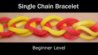 Rainbow Loom® Single Chain Bracelet  Lesson 1 [upl. by Rooker621]