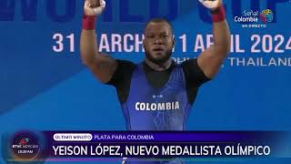 Yeison López consigue segunda medalla de plata para Colombia en París [upl. by Shayla]