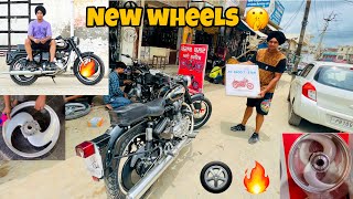 NEW S ALLOY WHEELS FOR MY BS6 BULLET 🔥 [upl. by Dyraj]