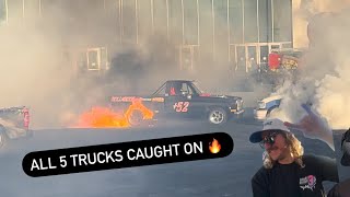 BURNOUTS FIRE SHRED SEMA 24 STRAIGHT MADNESS [upl. by Portuna322]