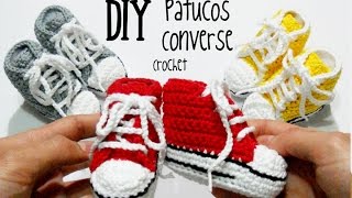 DIY Patucos Converse crochetganchillo tutorial [upl. by Arahk888]